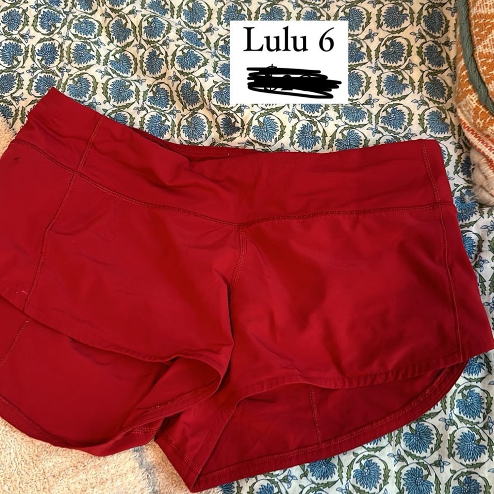 lululemon athletica Women's Vibrant Red Athletic Shorts